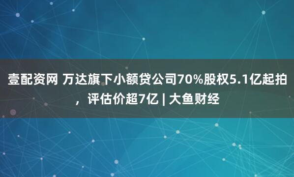 壹配资网 万达旗下小额贷公司70%股权5.1亿起拍,评估价超7亿 | 大鱼财经